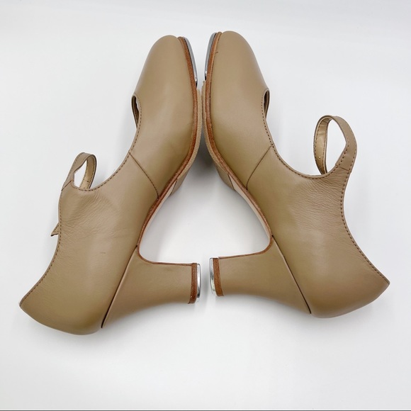 8.5W 8.5 WIDE Capezio # 657 Manhattan Xtreme Caramel Leather Tap Dance Shoes - Picture 8 of 14